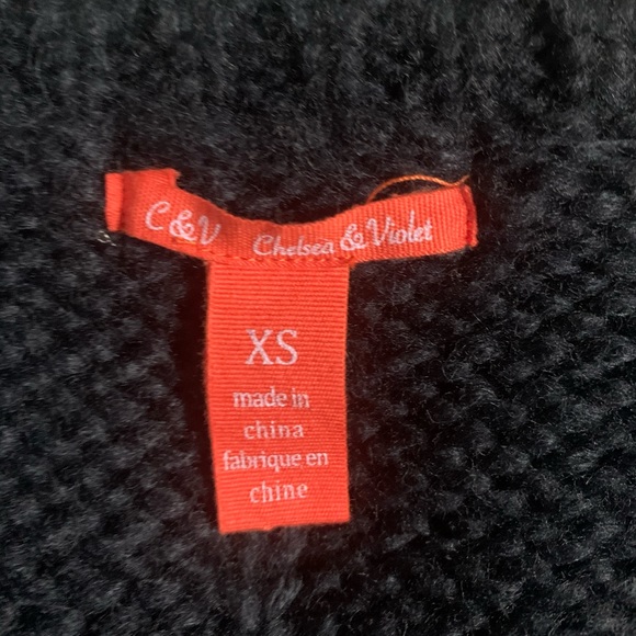 Navy bubble sleeve sweater - Picture 2 of 2